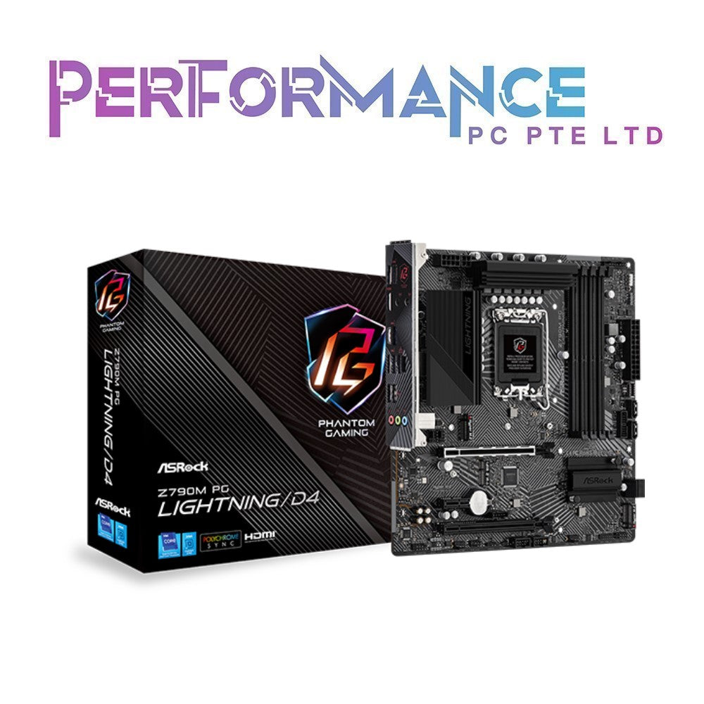 ASRock Z790M PG LIGHTNING / D4 Gaming Motherboard (3 YEARS WARRANTY BY TECH  DYNAMIC PTE LTD)