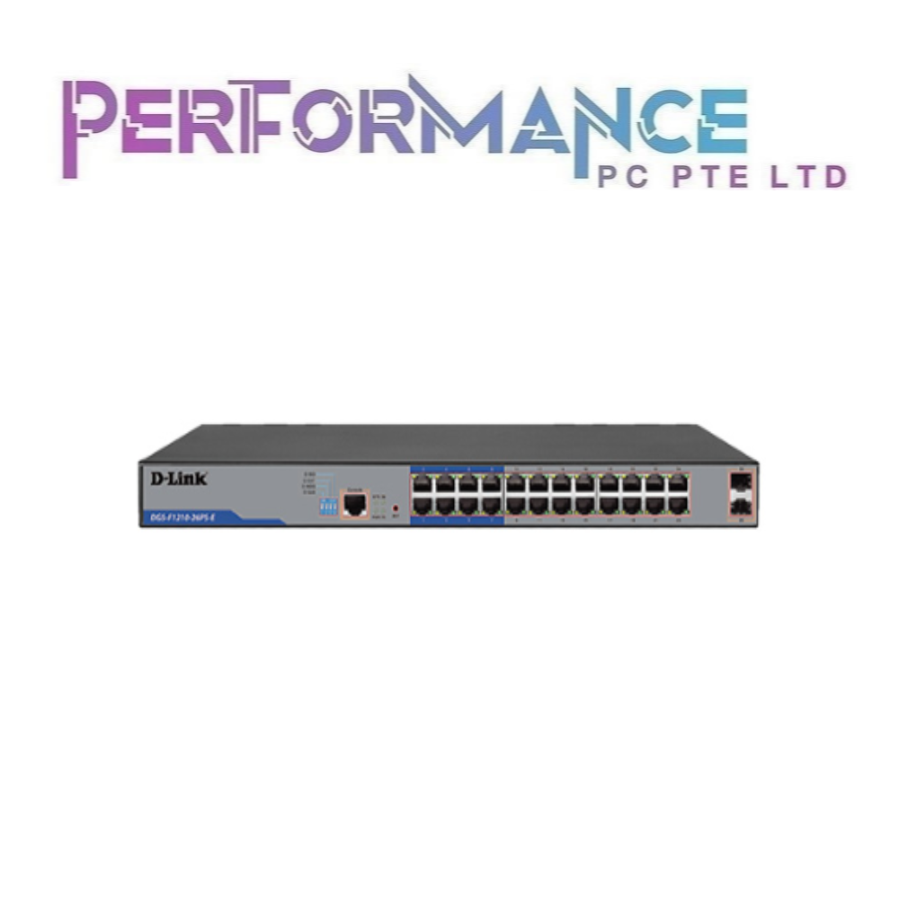 D-Link DGS-F1210-26PS-E  250M 24-Port 1000Mbps PoE Switch with 2 SFP Ports (3 YEARS WARRANTY BY BAN LEONG TECHNOLOGY PTE LTD)