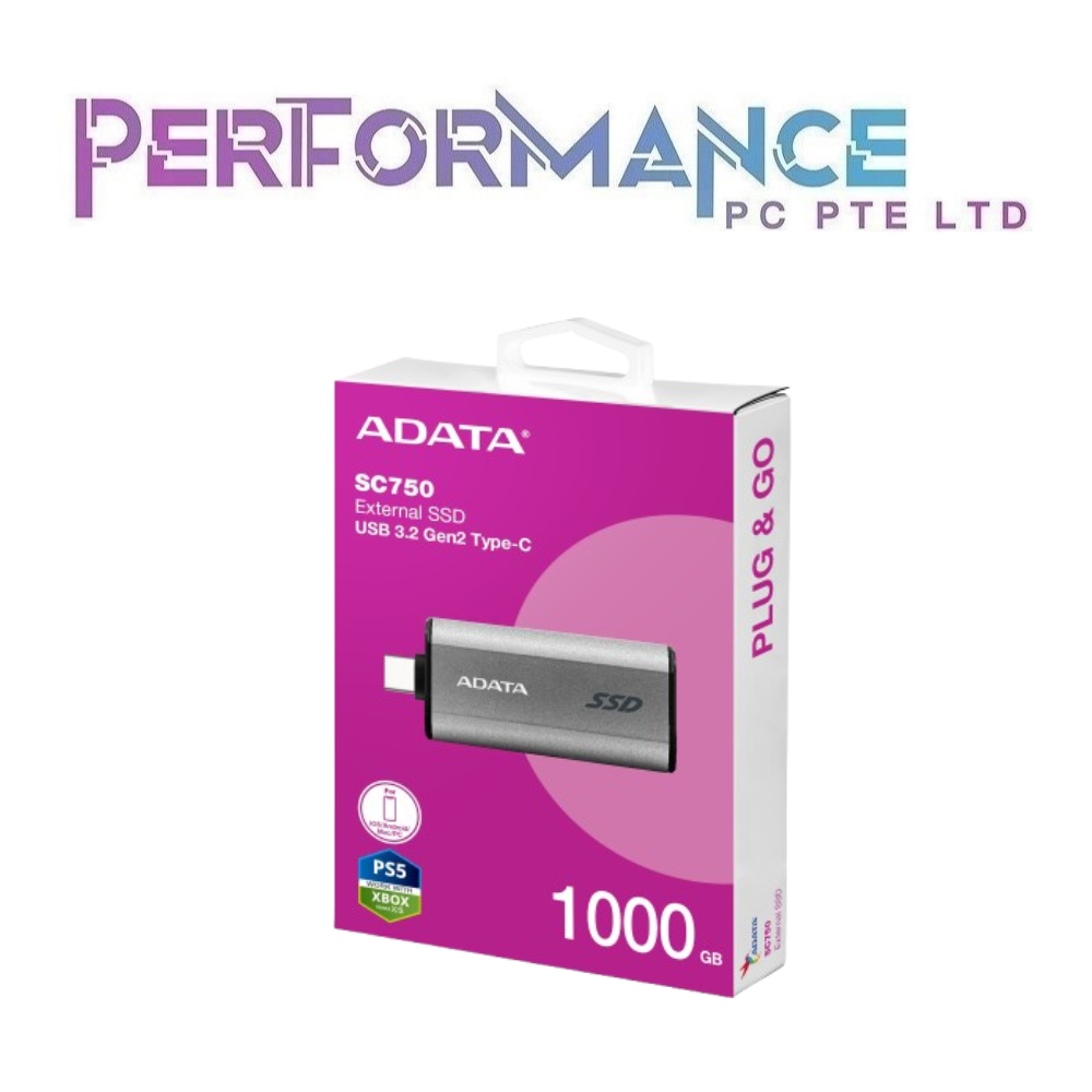 ADATA SC750 External Portable SSD 1TB (5 YEARS WARRANTY BY CORBELL TECHNOLOGY PTE LTD)