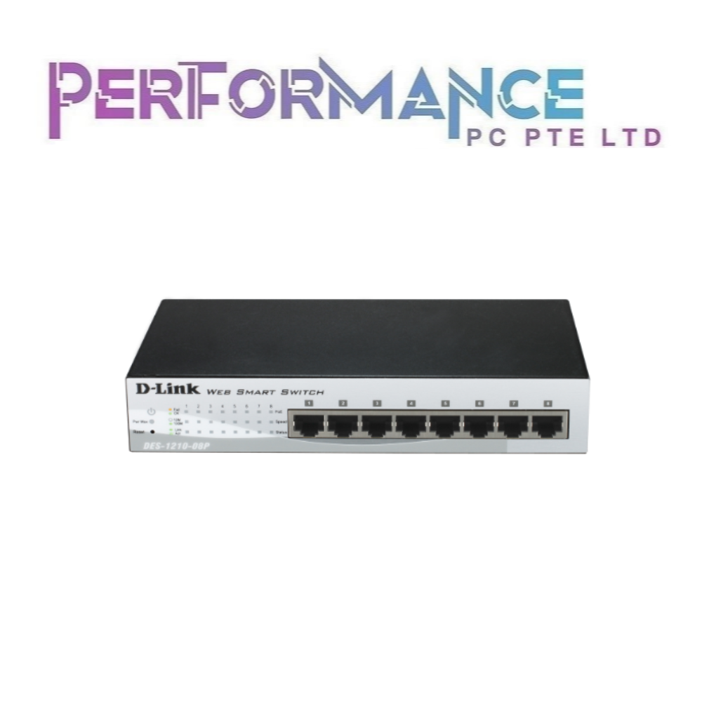 D-Link DES-1210-08P 8-Port Fast Ethernet 10/100 Base-T POE Switch (LIMITED LIFETIME WARRANTY BY BAN LEONG TECHNOLOGY PTE LTD)