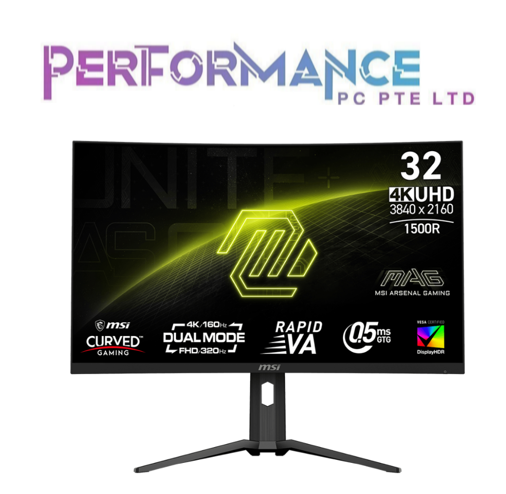 MSI MAG 321CUPDF 32 INCH Curved 1500R FHD@320Hz | UHD@160Hz GAMING MONITOR (3 YEARS WARRANTY BY CORBELL TECHNOLOGIES PTE