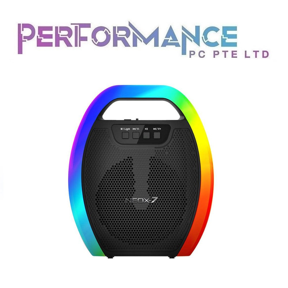 SONICGEAR NEOX 7 RGB LIGHTNING EFFECT BLUETOOTH RECHARGEABLE PORTABLE SPEAKER WITH MIC INPUT (1 YEAR WARRANTY BY LEAPFROG DISTRIBUTION PTE LTD)