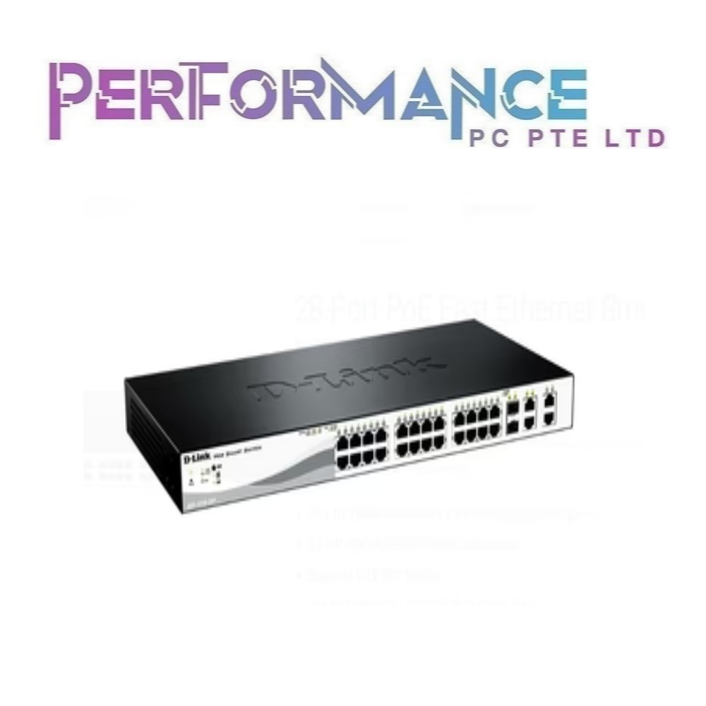 D-Link DES-1210-28P 193W 28-port Fast Ethernet Smart Managed PoE Switch (LIMITED LIFETIME WARRANTY BY BAN LEONG TECHNOLOGY PTE LTD)