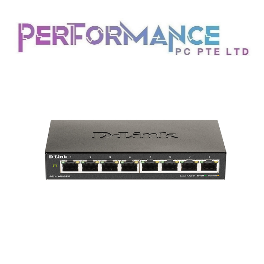 D-Link DGS-1100-08PV2  8-Port Gigabit PoE Smart Managed Switch (LIMITED LIFETIME WARRANTY BY BAN LEONG TECHNOLOGY PTE LTD)