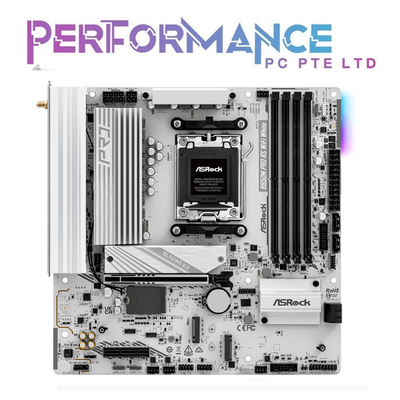 ASROCK B850M PRO RS WIFI WHITE PCIe Gen5 M.2 DDR5 MOTHERBOARD (3 YEARS WARRANTY BY TECH DYNAMIC PTE LTD)