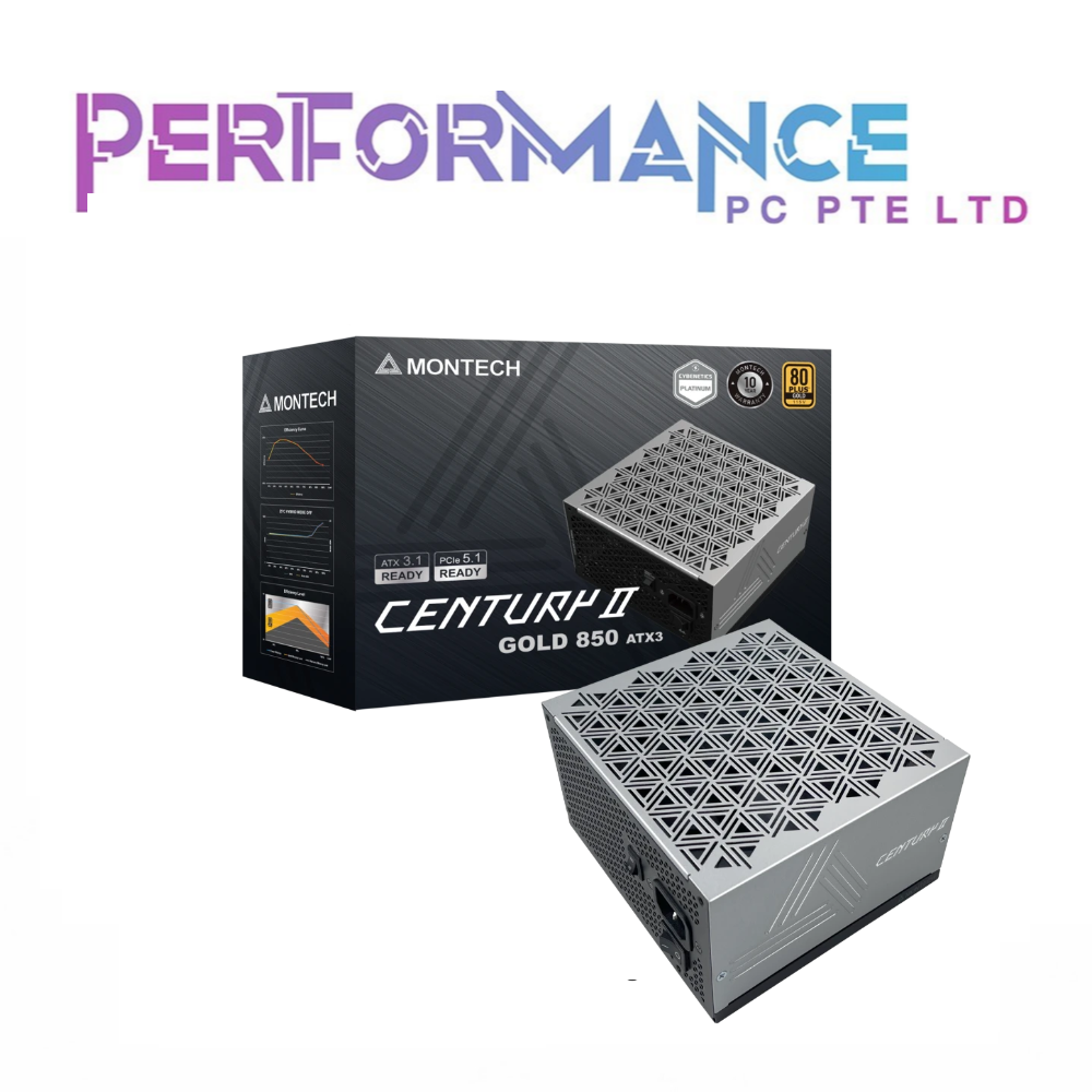 MONTECH CENTURY II PSU FULL MODULAR ATX 3.1 PCLE 5.0 850/1050/1200W (3 YEARS WARRANTY BY TECH DYNAMIC PTE LTD)