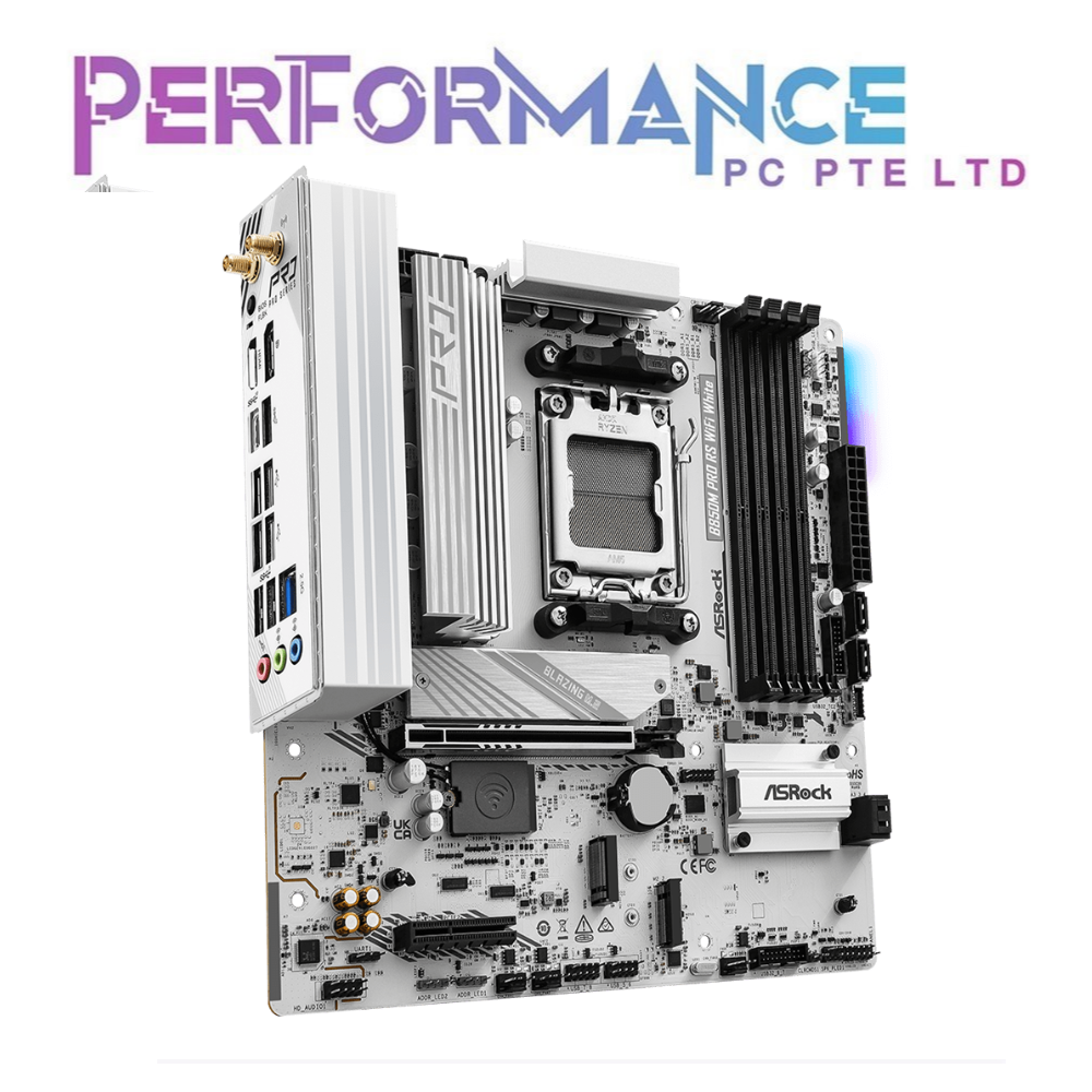 ASROCK B850M PRO RS WIFI WHITE PCIe Gen5 M.2 DDR5 MOTHERBOARD (3 YEARS WARRANTY BY TECH DYNAMIC PTE LTD)