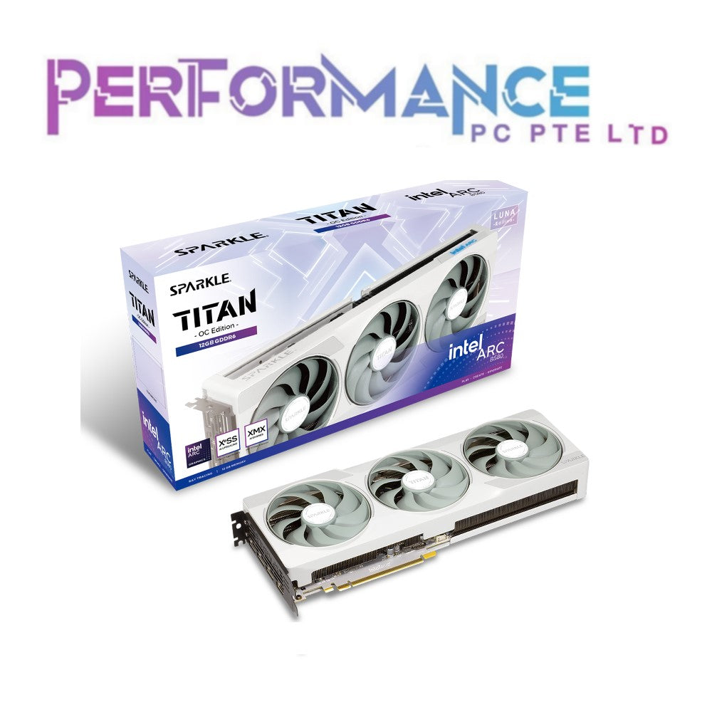 SPARKLE INTEL ARC B580 TITAN LUNA OC 12GB GDDR6 GRAPHICS CARD (3 YEARS WARRANTY BY BAN LEONG TECHNOLOGIES PTE LTD)