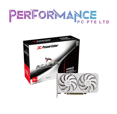 POWERCOLOR REAPER BLACK / WHITE RADEON RX9060XT 8GB/16GB GDDR6 (3YEARS WARRANTY BY BAN LEONG TECHNOLOGIES PTE LTD)