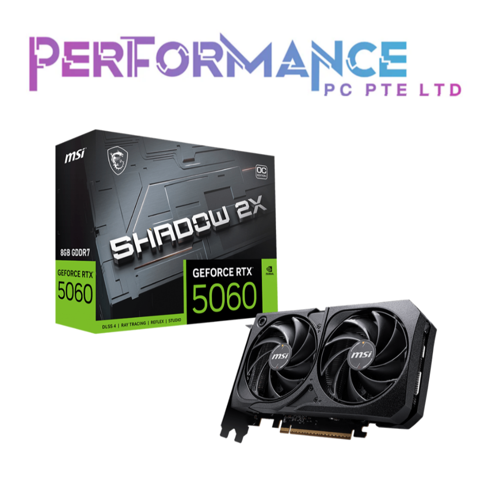 MSI GeForce RTX™ 5060 8G SHADOW 2X OC GRAPHICS CARD (3 YEARS WARRANTY BY CORBELL TECHNOLOGY PTE LTD)