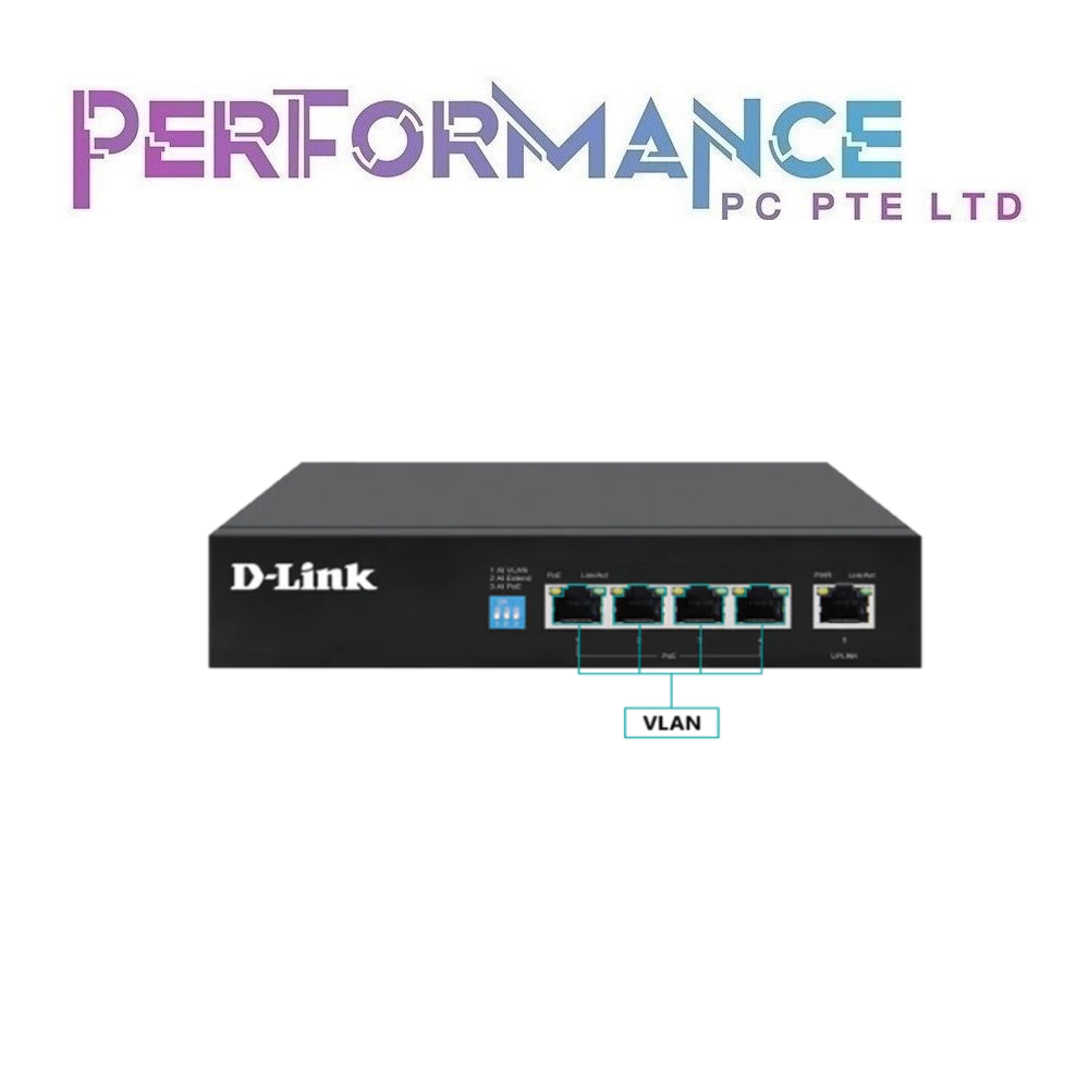 D-Link DGS-F1005P-E 250M 4-Port Gigabit PoE Switch  + 1 Uplink Gigabit Ports((3 YEARS WARRANTY BY BAN LEONG)