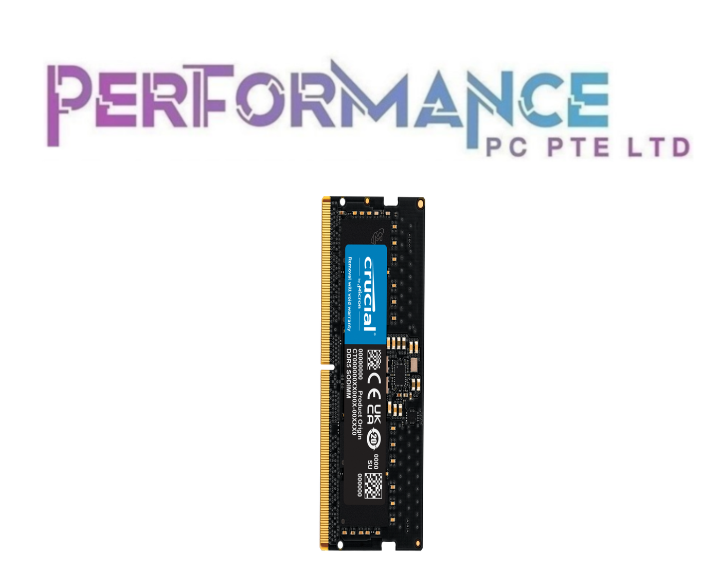 (Pre-Order) Crucial 8GB/16GB/32GB DDR5-4800 SODIMM CL40 (16Gbit) (LIMITED LIFETIME WARRANTY)