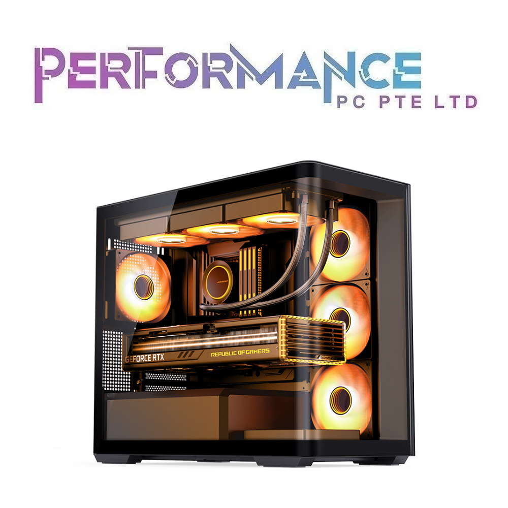 JONSBO D300 - BLACK / WHITE Large MATX CASE no fans included fully 1 pcs curved tempered glass (1 YEAR WARRANTY BY TECH DYNAMIC PTE LTD)