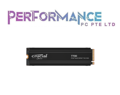 Crucial T700 T 700 t700 1TB / 2TB / 4TB  PCIe Gen5 NVMe M.2 SSD with / without Heatsink ( 11700R/9500W for non heatsink 1tb / 2tb ) ( 12400R/11800W for following product) ( 5 years warranty with Convergent )