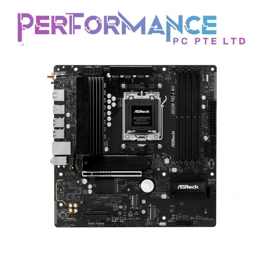 ASROCK B850M PRO-A WIFI PCIE GEN 5 M.2 AMD B850 CHIPSET MOTHERBOARD (3 YEARS WARRANTY BY TECH DYNAMIC PTE LTD)