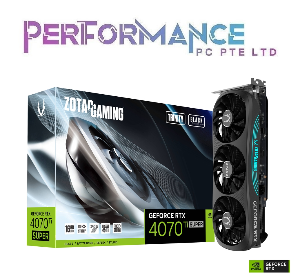 ZOTAC GAMING GeForce RTX 4070 Ti RTX 4070TI SUPER RTX 4070TI  SUPER Trinity BLACK / WHITE Edition 16GB GDDR6X ( 3+2 Years Warranty with Tech Dynamic PTE LTD )