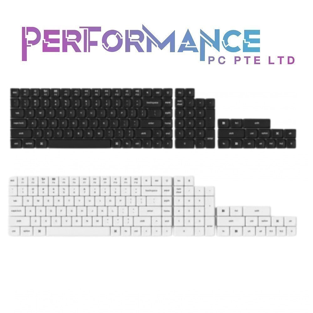 Keychron Keycap Black / White Low Profile Double Shot PBT Keycaps