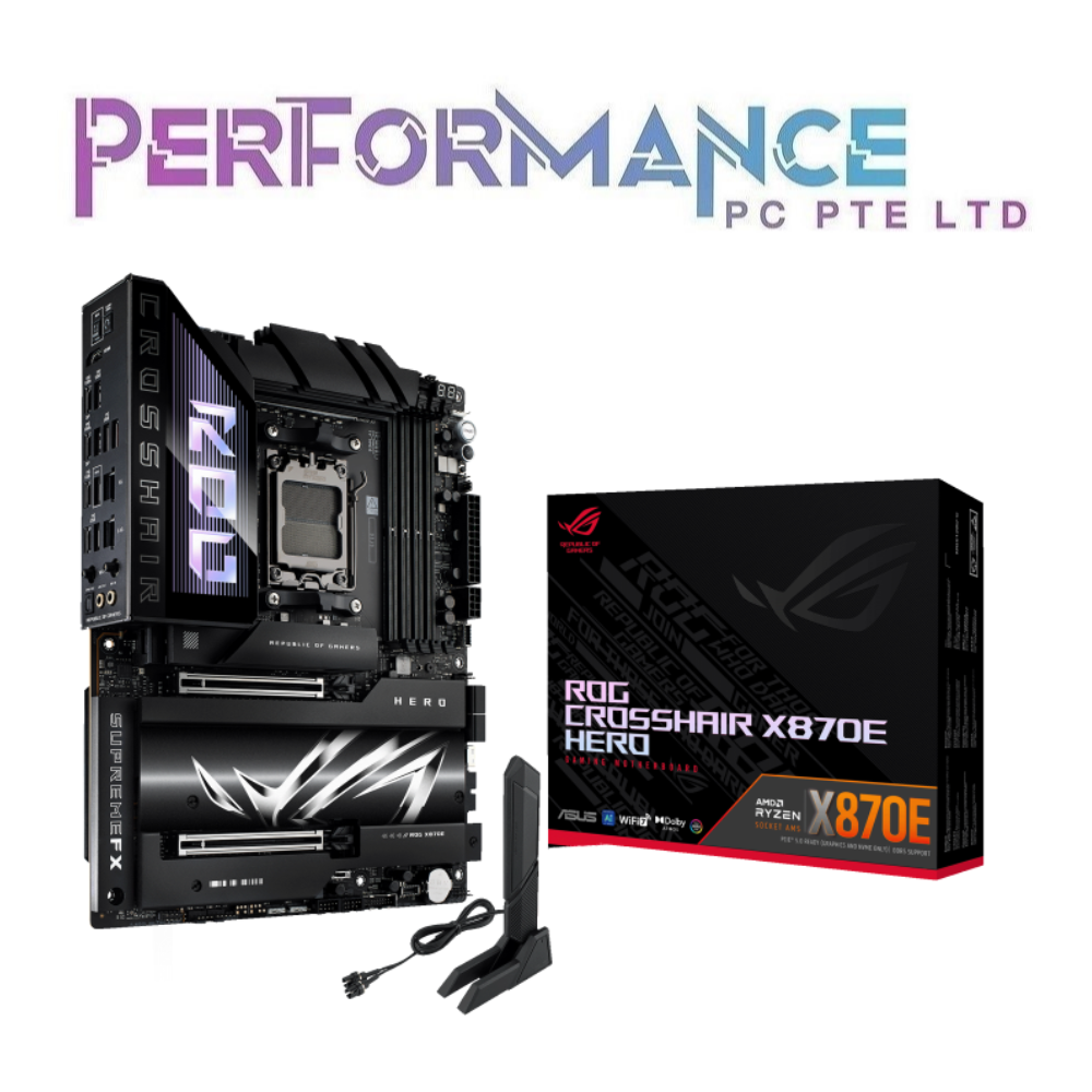 Asus ROG CROSSHAIR X870E HERO X 870E X 870 E Gaming Mobo Motherboard (3 YEARS WARRANTY BY AVERTEK ENTERPRISES PTE LTD)