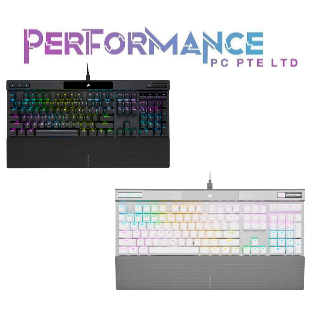 Corsair K70 RGB PRO Black/White Optical-Mechanical Gaming Keyboard OPX Switch with PBT DOUBLE SHOT PRO Keycaps (2 YEARS WARRANTY BY CONVERGENT SYSTEMS PTE LTD)