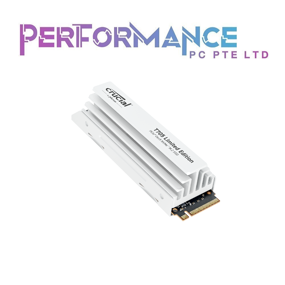 Crucial T705 2TB PCIe Gen5 NVMe M.2 SSD limited edition white heatsink (5 YEARS WARRANTY)