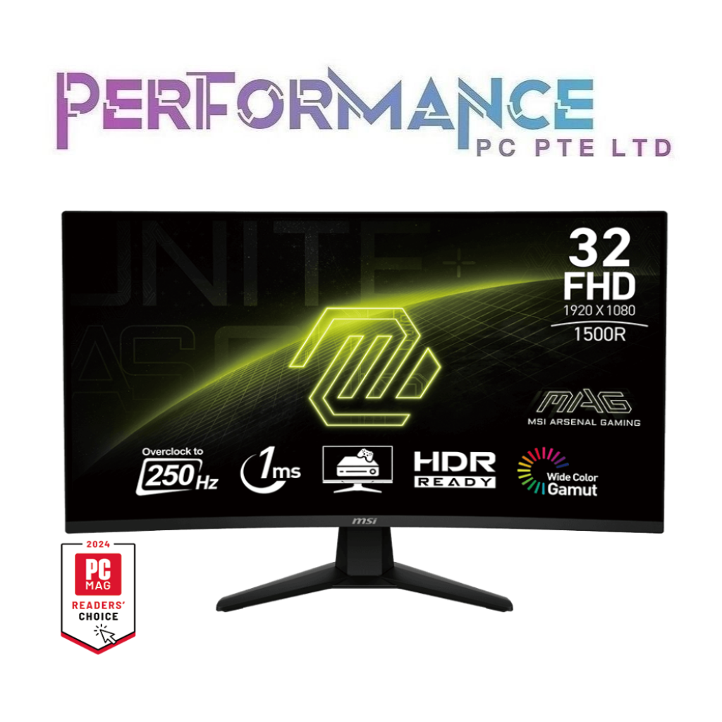 MSI MAG 32C6X 32 INCH 250Hz CURVED GAMING MONITOR (3 YEARS WARRANTY BY CORBELL)