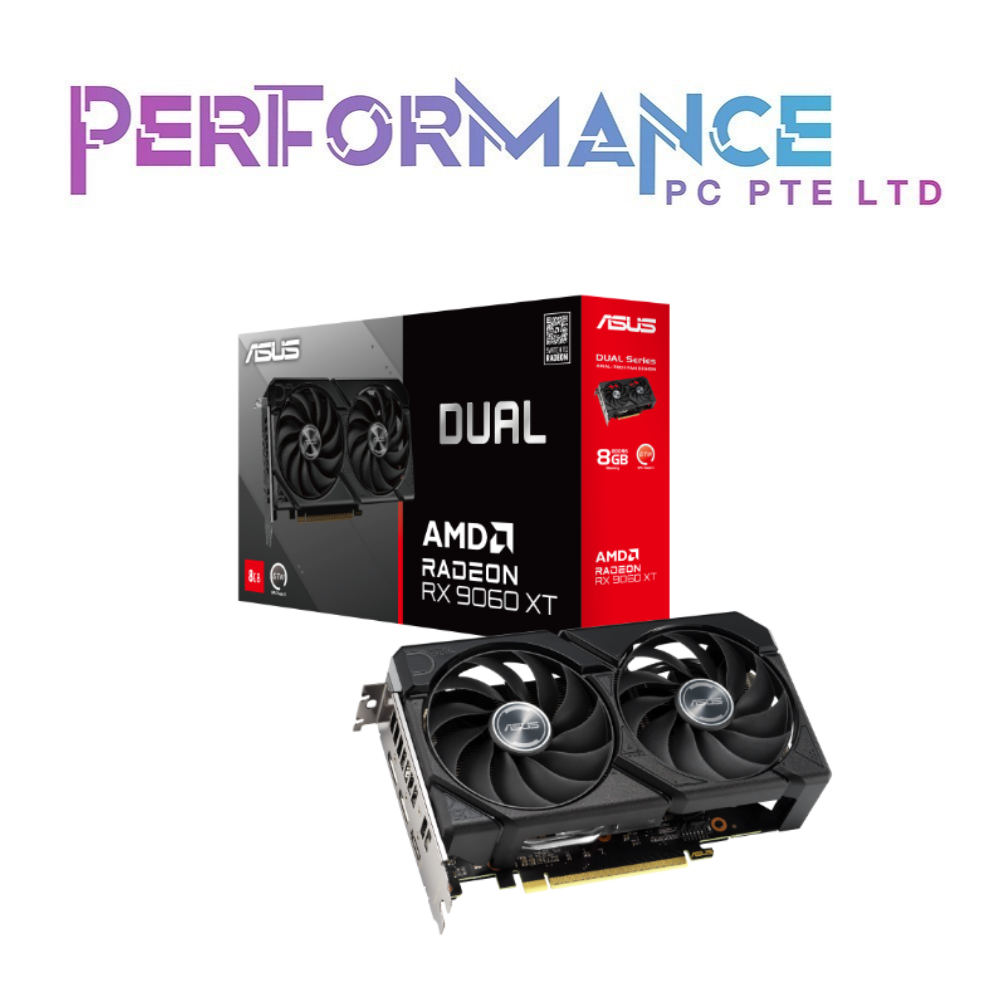 ASUS DUAL Radeon™ RX 9060XT 9060 XT 16GB GDDR6 BLACK /WHITE (3 YEARS WARRANTY BY BAN LEONG TECHNOLOGY PTE LTD)