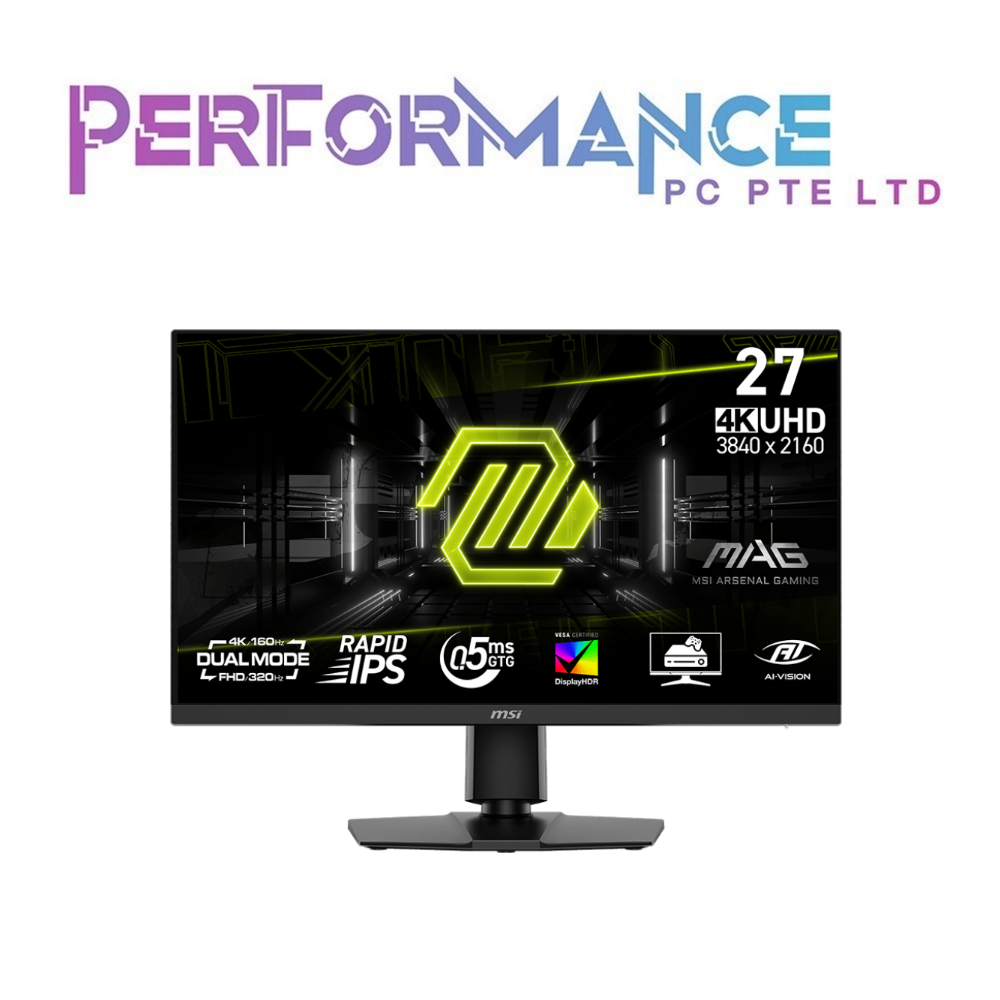 MSI MAG 272URDF E16 27" 3840 x 2160 FHD-320Hz/UHD-160Hz 0.5ms GAMING MONITOR (3 YEARS WARRANTY BY CORBELL)