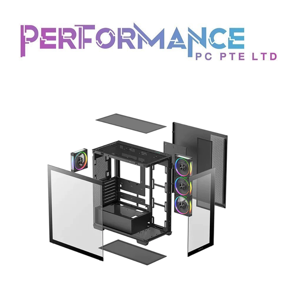 DEEPCOOL CG580 4F V2 Mid Tower Gaming Cabinet - Black/White (1 YEAR WARRANTY BY TECH DYNAMIC PTE LTD)
