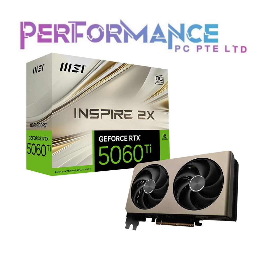 MSI INSPIRE 2X RTX 5060TI 5060 TI 8GB GDDR6 GRAPHICS CARD (3 YEARS WARRANTY BY CORBELL TECHNOLOGIES PTE LTD)