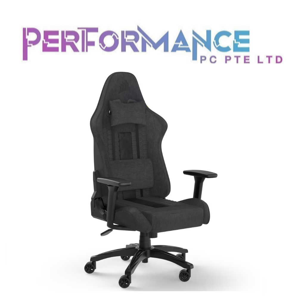 CORSAIR TC100 RELAXED Black,Black / Black,Grey Fabric Gaming Chair (2 YEARS WARRANTY BY CONVERGENT SYSTEMS PTE LTD)