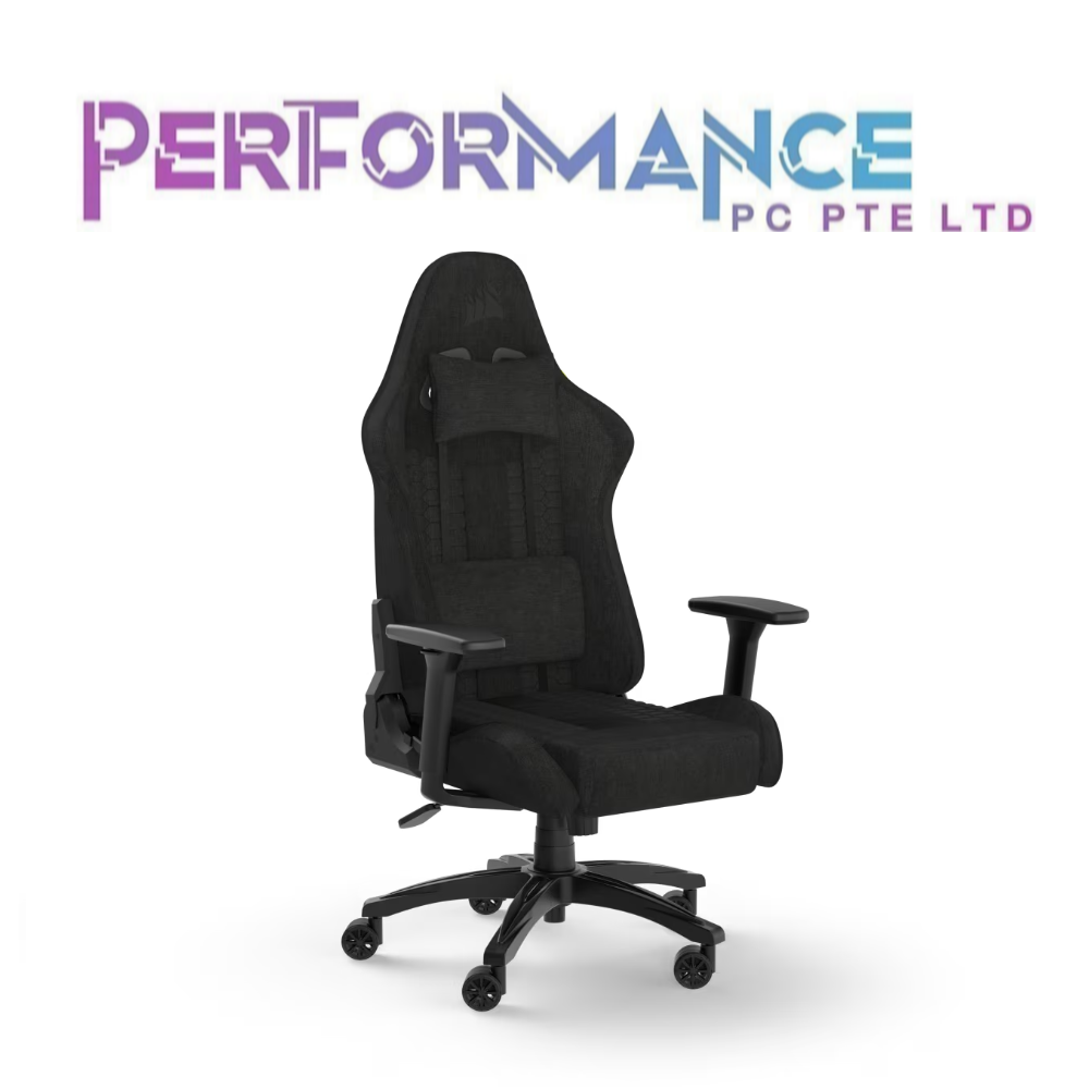 CORSAIR TC100 RELAXED Black,Black / Black,Grey Fabric Gaming Chair (2 YEARS WARRANTY BY CONVERGENT SYSTEMS PTE LTD)