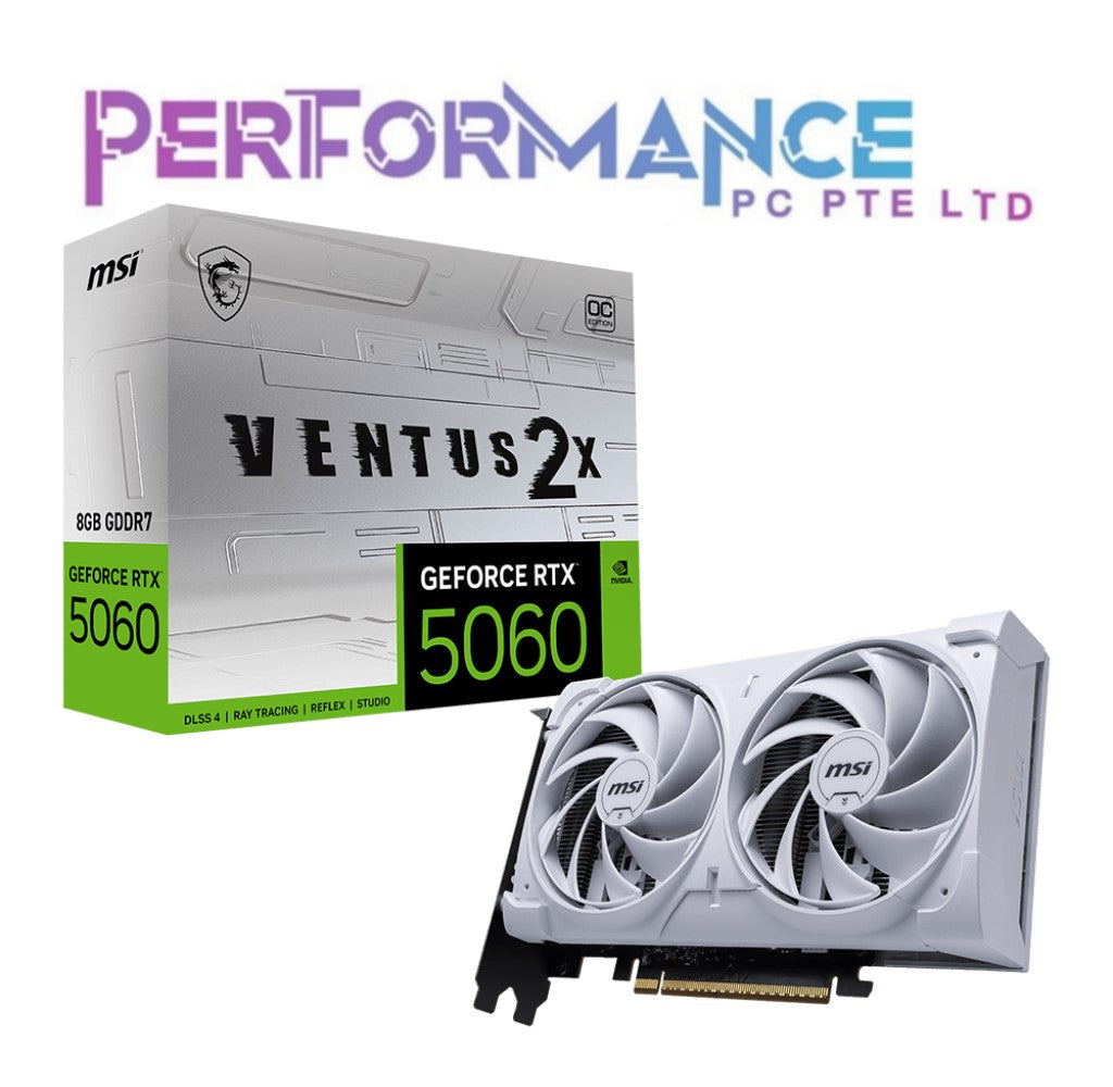 MSI RTX 5060 RTX5060 VENTUS 2X OC EDITION WHITE GDDR7 8GB GRAPHICS CARD(3 YEAR WARRANTY BY CORBELL TECHNOLOGIES PTE LTD)
