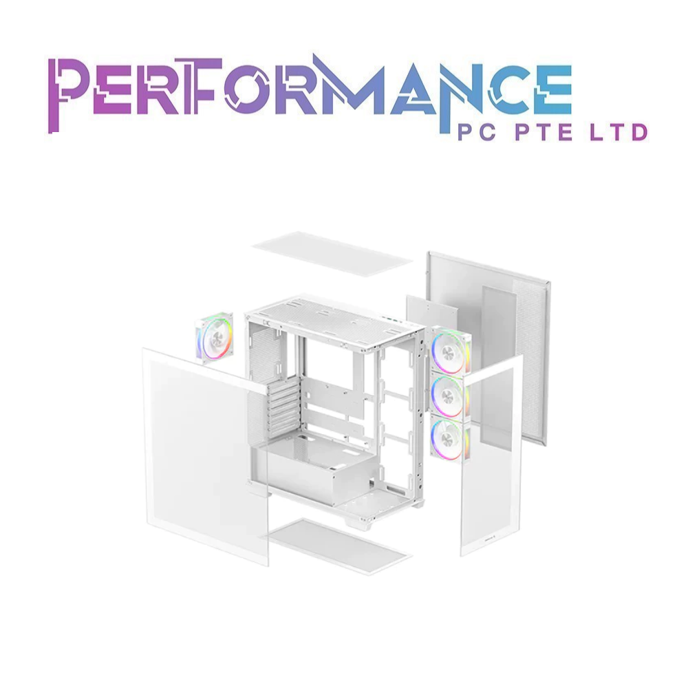 DEEPCOOL CG580 4F V2 Mid Tower Gaming Cabinet - Black/White (1 YEAR WARRANTY BY TECH DYNAMIC PTE LTD)