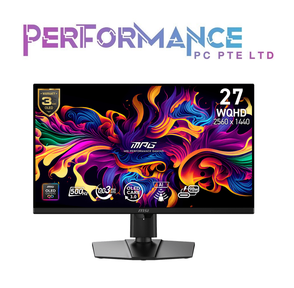 MSI MAG271QR QD-OLED X50 27" WQHD 0.03 RESPONSE TIME QD-OLED MONITOR (3 YEARS WARRANTY BY CORBELL TECHNOLOGIES PTE