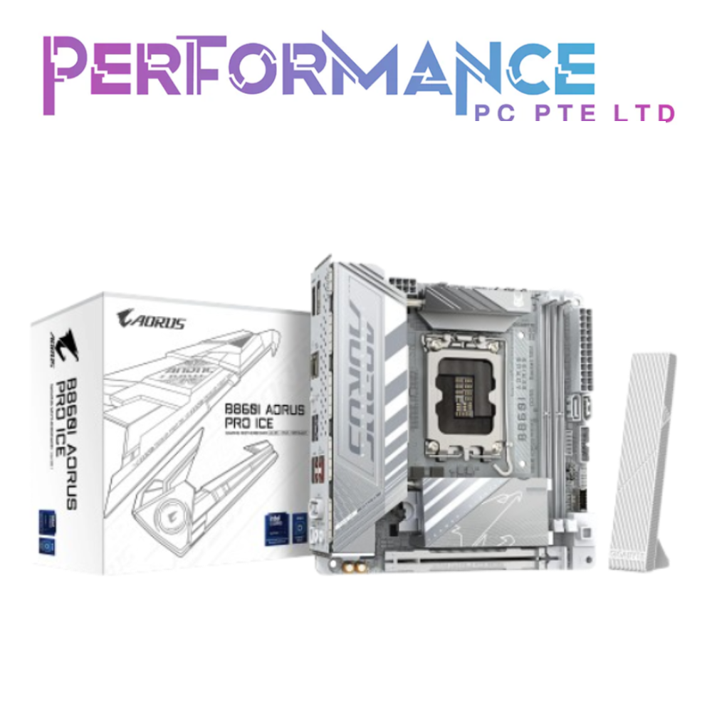 GIGABYTE B860I AORUS PRO ICE DDR5 DUAL CHANNEL MEMORY MOTHERBOARD  (3 YEARS WARRANTY BY CDL TRADING PTE LTD)