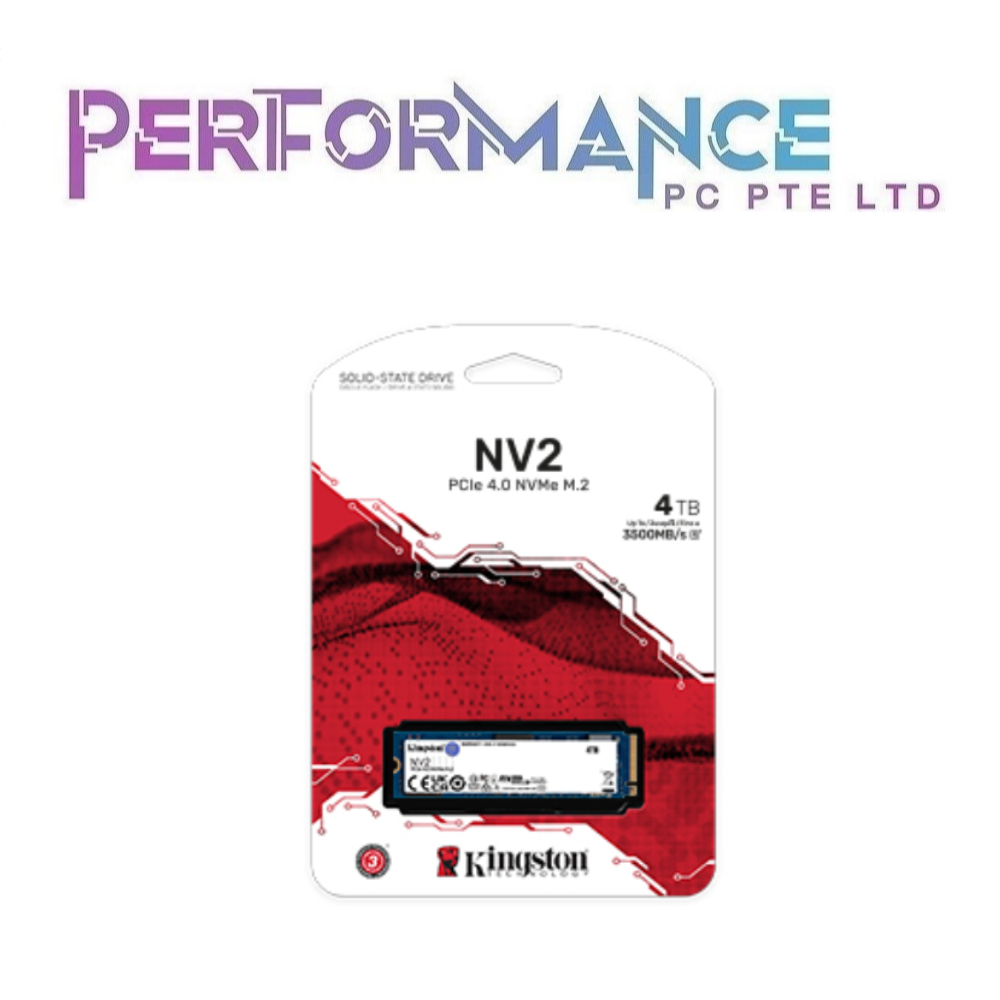 Kingston NV2 M.2 2280 PCIe 4.0 NVMe SSD 250GB / 500GB / 1TB / 2TB / 4TB (3 Years Warranty By Convergent System Pte Ltd)