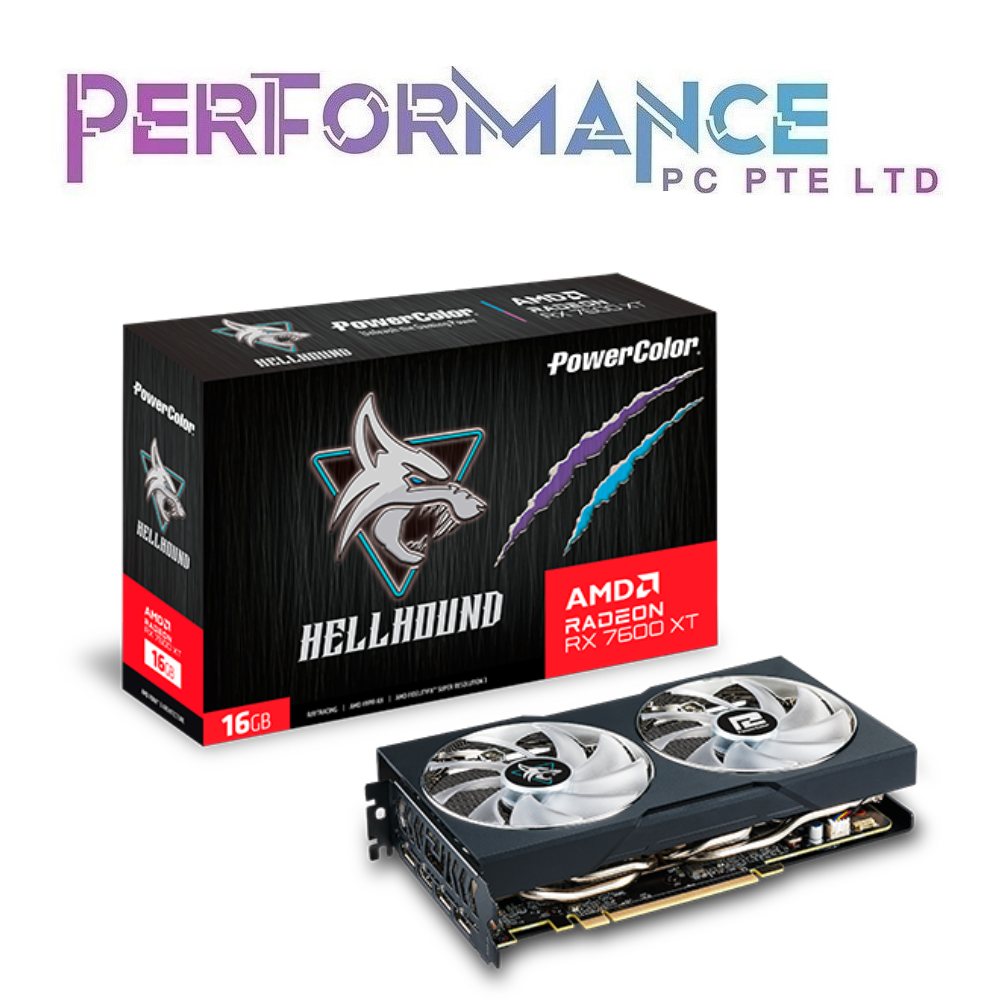 POWERCOLOR HELLHOUND RADEON RX 7600 XT RX7600XT RX 7600XT RX7600 XT 16G-L/OC (3 YEARS WARRANTY BY BAN LEONG TECHNOLOGY PTE LTD)