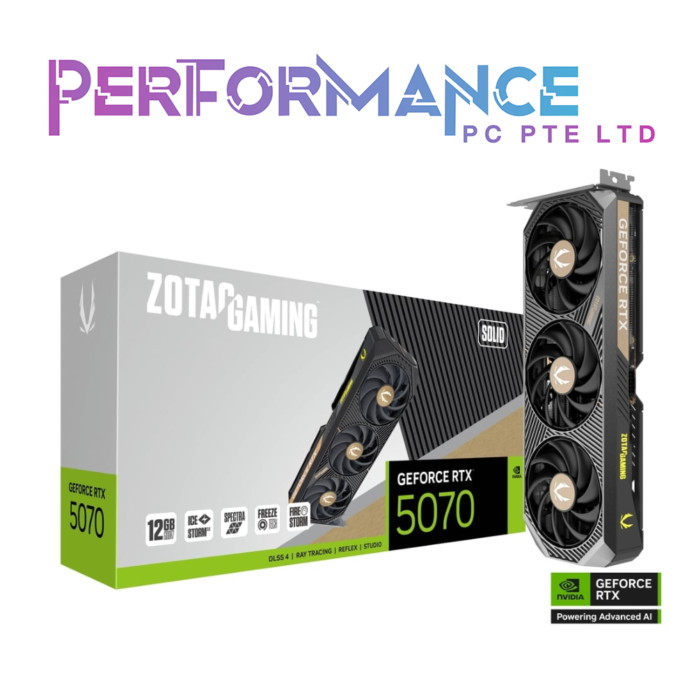 ZOTAC GAMING GeForce RTX 5070 SOLID GRAPHICS CARD (3 YEAR WARRANTY BY TECH DYNAMIC PTE LTD)