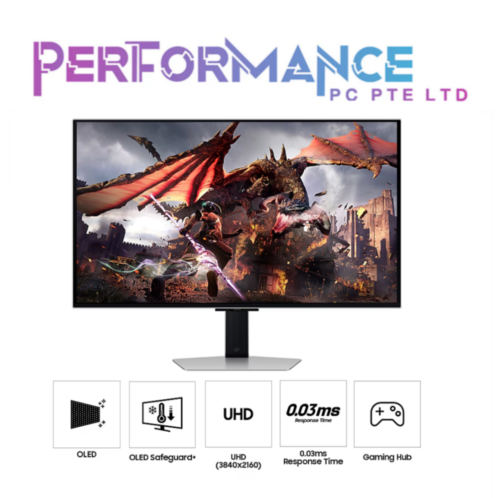 SAMSUNG 32" FLAT HEIGHT ADJUSTABLE OLED G8 GAMING/SMART MONITOR LS32DG802SEXXS  (3 YEARS WARRANTY BY BAN LEONG TECHNOLOGY PTE LTD)