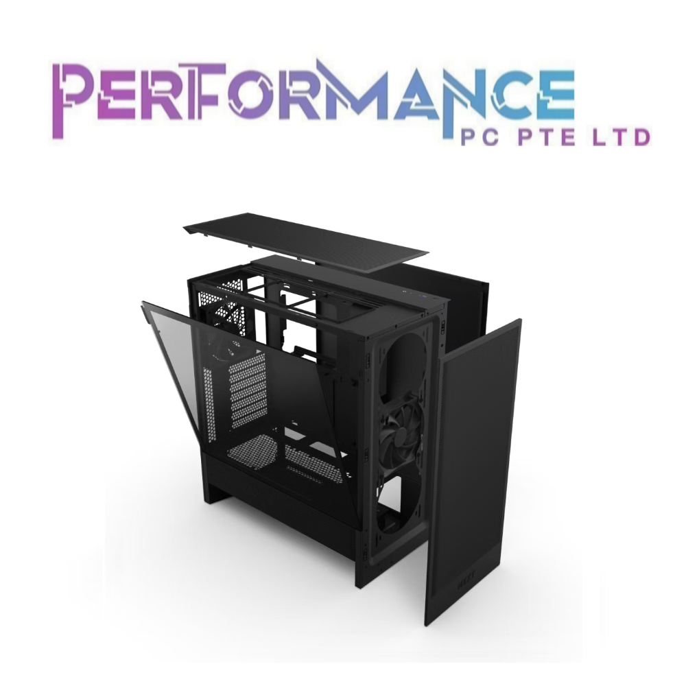 NZXT H5 Flow RGB 2024 Compact Mid-Tower ATX Airflow Case with RGB fans Black/White (2 years warranty by techdynamic)