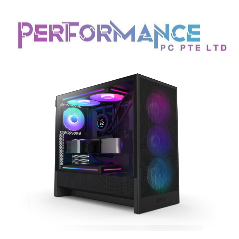 NZXT H5 Flow RGB 2024 Compact Mid-Tower ATX Airflow Case with RGB fans Black/White (2 years warranty by techdynamic)