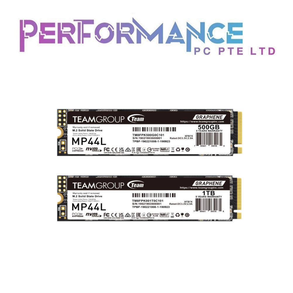 TEAMGROUP MP44L MTEAMGROUP MP44L MP 44L MP44 L 500GB / 1TB M.2 PCIe 4.0 SSD (5 YEARS WARRANTY BY AVERTEK ENTERPRISES PTE LTD)P 44L MP44 L 1 TB M.2 PCIe 4.0 SSD (5 YEARS WARRANTY BY AVERTEK ENTERPRISES PTE LTD)