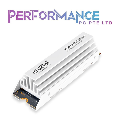 Crucial T705 2TB PCIe Gen5 NVMe M.2 SSD limited edition white heatsink (5 YEARS WARRANTY)