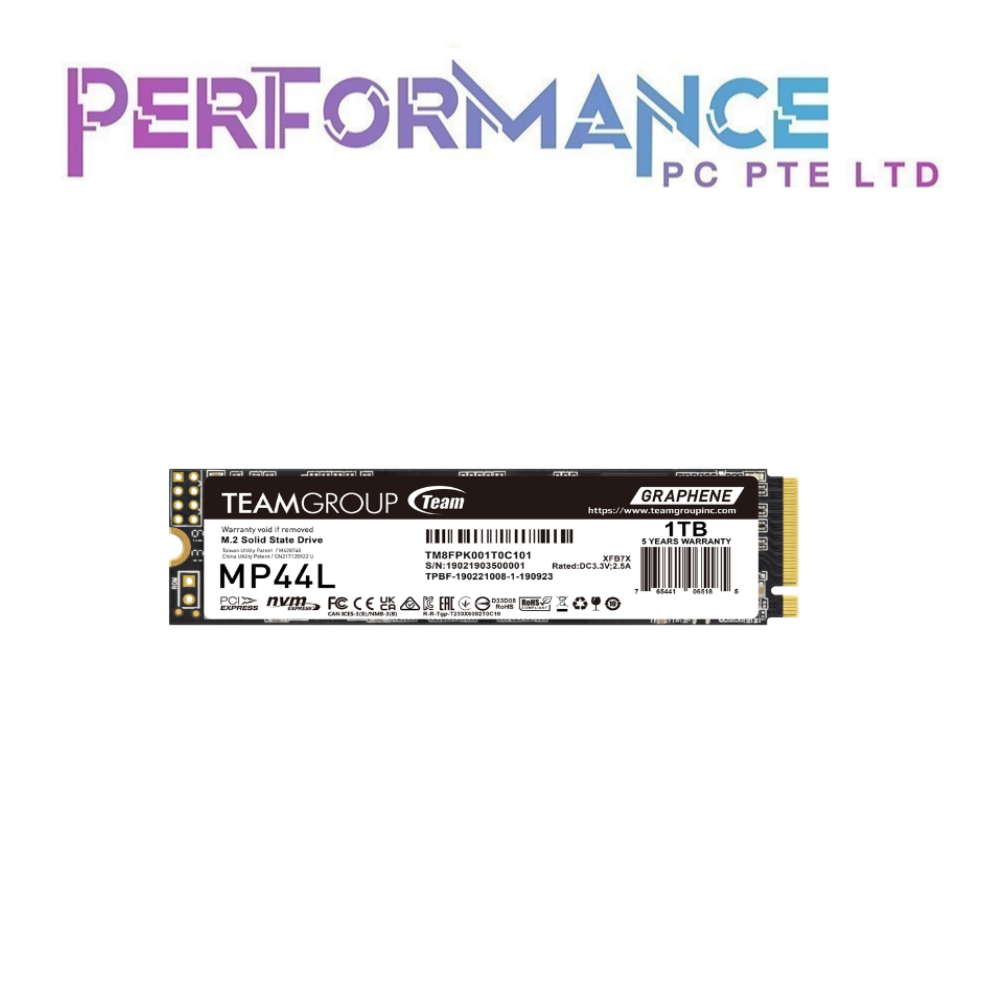 TEAMGROUP MP44L MTEAMGROUP MP44L MP 44L MP44 L 500GB / 1TB M.2 PCIe 4.0 SSD (5 YEARS WARRANTY BY AVERTEK ENTERPRISES PTE LTD)P 44L MP44 L 1 TB M.2 PCIe 4.0 SSD (5 YEARS WARRANTY BY AVERTEK ENTERPRISES PTE LTD)