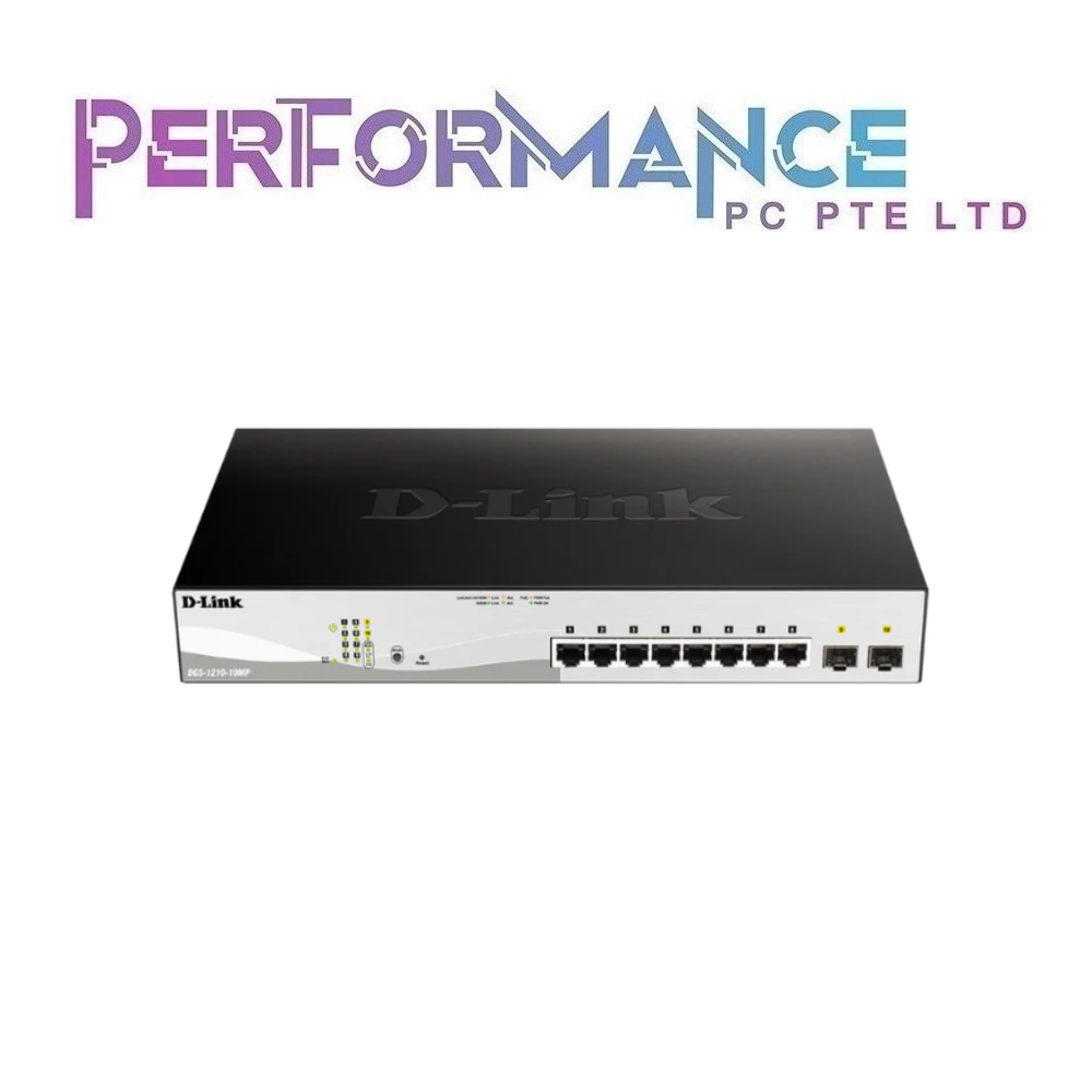 D-Link DGS-1210-10MP PoE 2-Ports SFP 100/1000Mbps Smart Managed Switch (LIMITED LIFETIME WARRANTY BY BAN LEONG TECHNOLOGY)