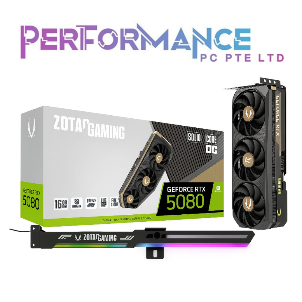 ZOTAC GAMING GEFORCE RTX 5080 RTX5080 SOLID CORE OC 16GB (3 YEAR WARRANTY BY TECH DYNAMIC PTE LTD)