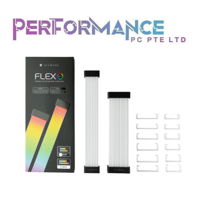 Tecware FLEX RGB 24 pin + 8 pin - Black / White (1 YEAR WARRANTY BY TECH DYNAMIC PTE LTD)