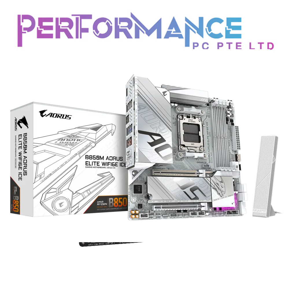 GIGABYTE B850M AORUS ELITE WIFI6E ICE (rev. 1.x) DDR5 MOTHERBOARD (3 YEARS WARRANTY BY CDL TRADING PTE LTD)