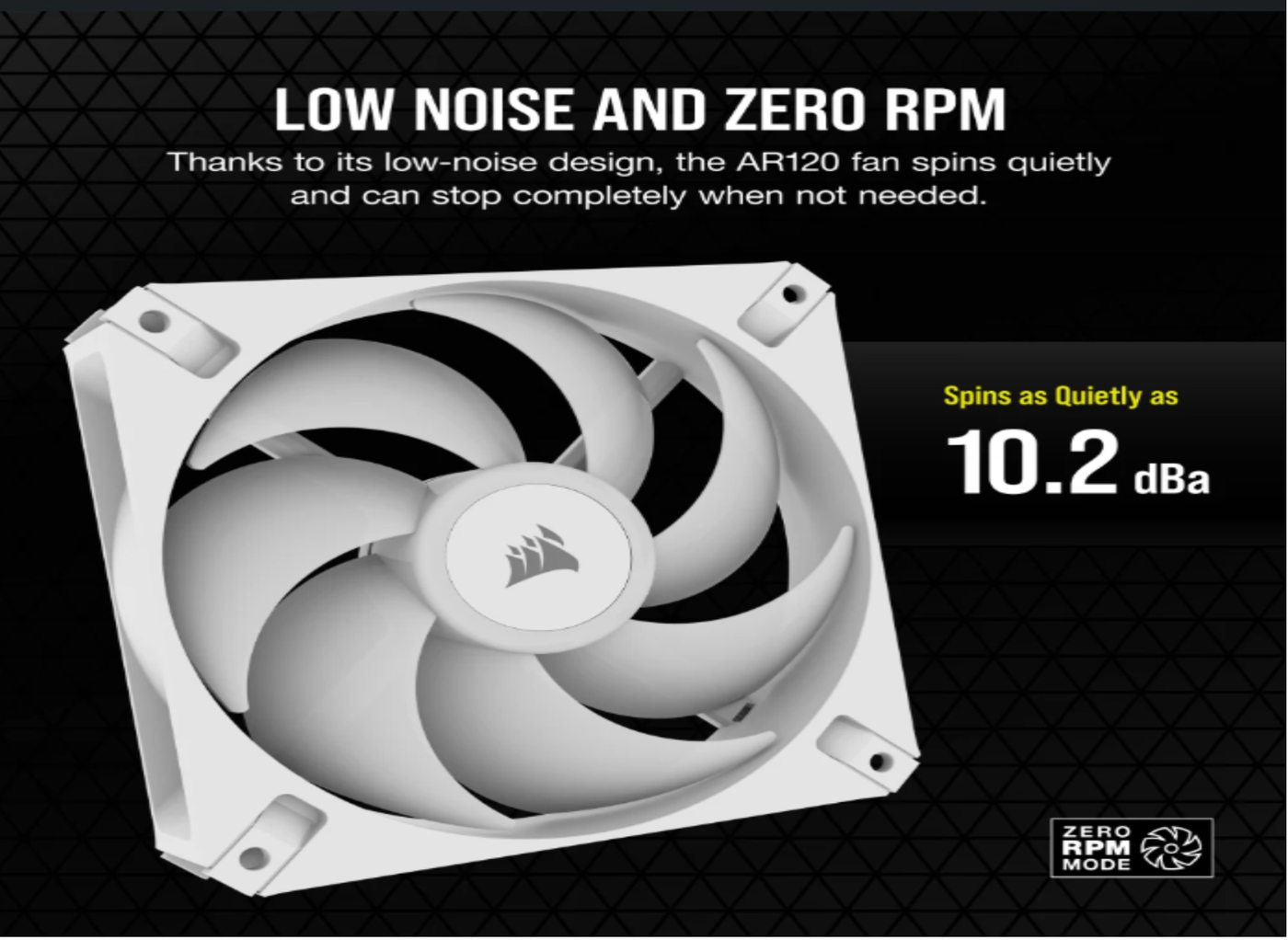 CORSAIR AR120 Black/White, 120mm iCUE RGB Fan, ARGB-Compatible, Single Pack (2 YEARS WARRANTY BY CONVERGENT SYSTEMS PTE LTD)