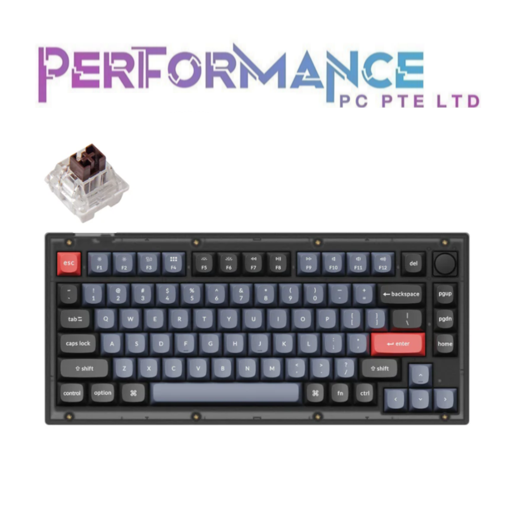 Keychron V1 Knob RGB Hotswap - Frosted Black Custom Mechanical Keyboard (1 YEARS WARRANTY BY TECH DYNAMIC PTE LTD)